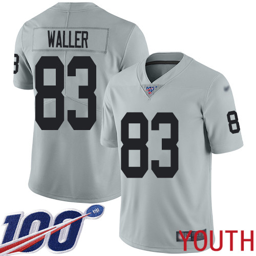 Oakland Raiders Limited Silver Youth Darren Waller Jersey NFL Football #83 100th Season Inverted Legend Jersey->women nfl jersey->Women Jersey